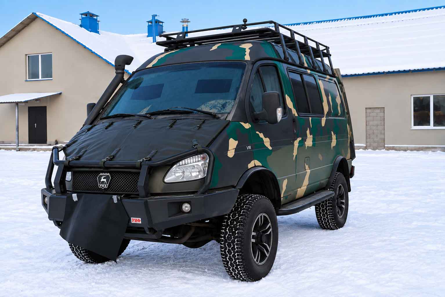 Модифицированный ГАЗ Соболь с защитными одеялами ПОКРОВ-О 130